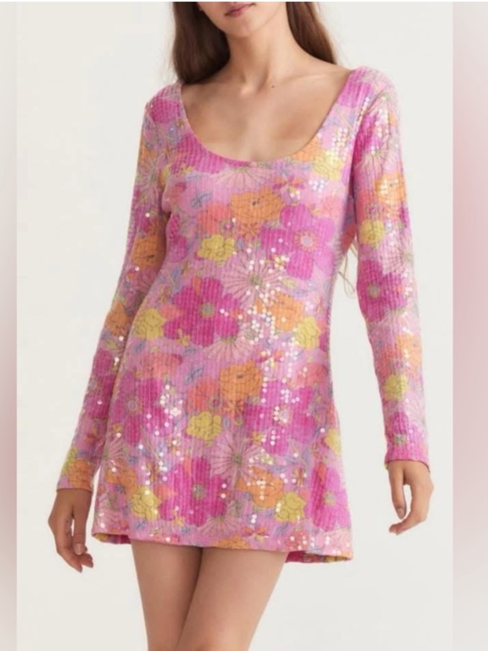 Loveshackfancy Rupert Sequined Floral Minidress Size Small